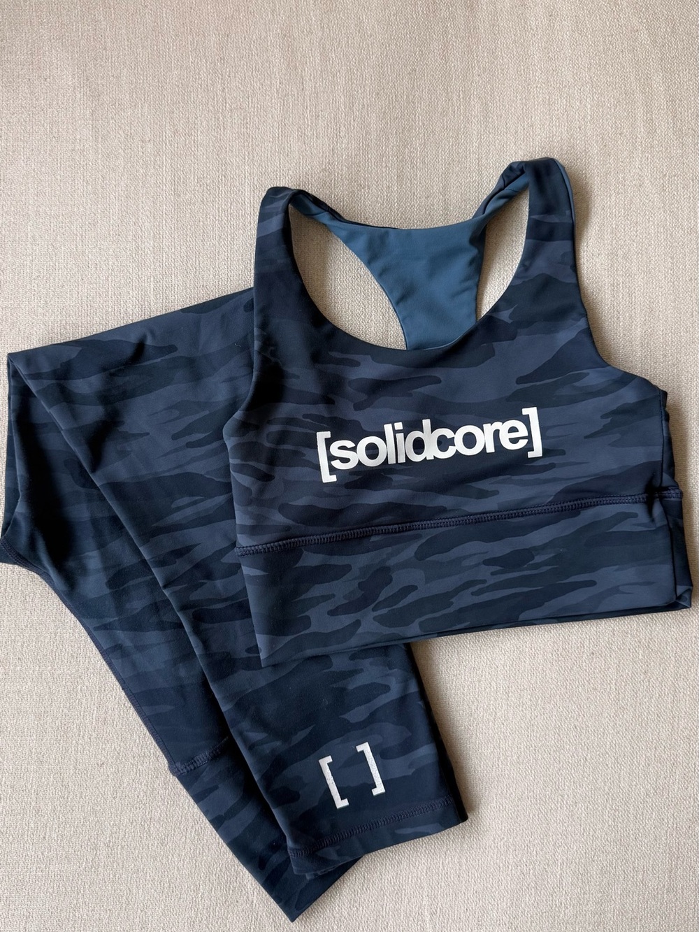 Solidcore Navy Camo Sports Bra and Leggings Set